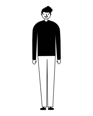 Beyaz arka plan üzerinde duran adam