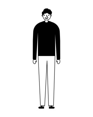 Beyaz arka plan üzerinde duran adam