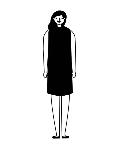 Woman cartoon character on white background — 图库矢量图片