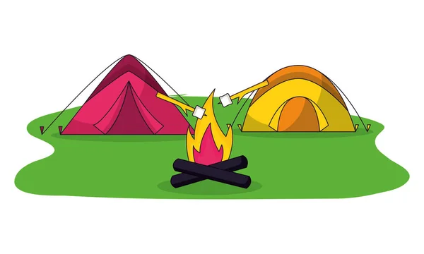 Camping summer concept — Stockvector