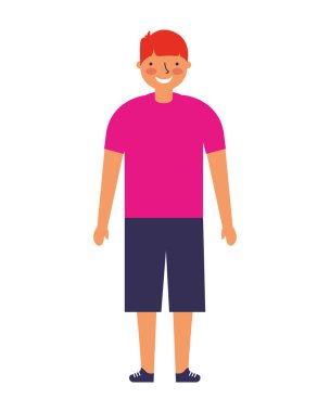 Beyaz arka plan üzerinde duran genç çocuk