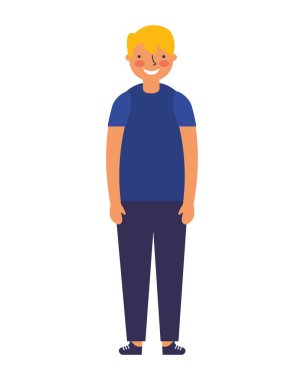 Beyaz arka plan üzerinde duran genç çocuk