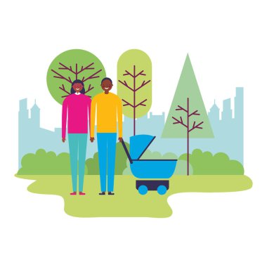 Anne Bebek Çocuk arabası ailesi Park