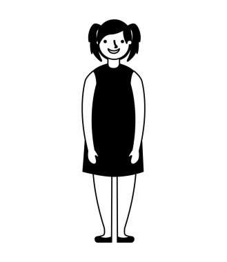 Genç kız beyaz arka plan üzerinde ayakta