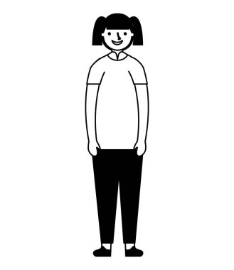 Genç kız beyaz arka plan üzerinde ayakta