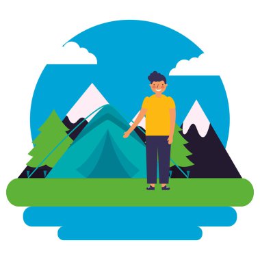 çocuk çadır dağlar gün manzara kamp