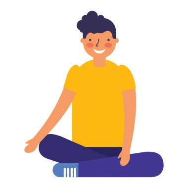 oturan çocuk gülümseyen bacak bacak