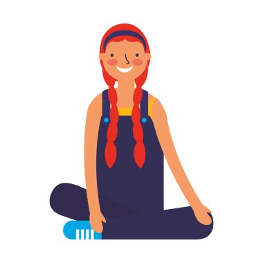 oturan kız gülümseyerek bacak bacak