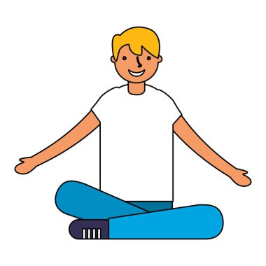 oturan çocuk gülümseyen bacak bacak