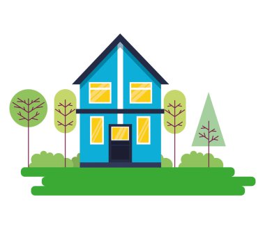 ev ev dış ağaçlar bahçe