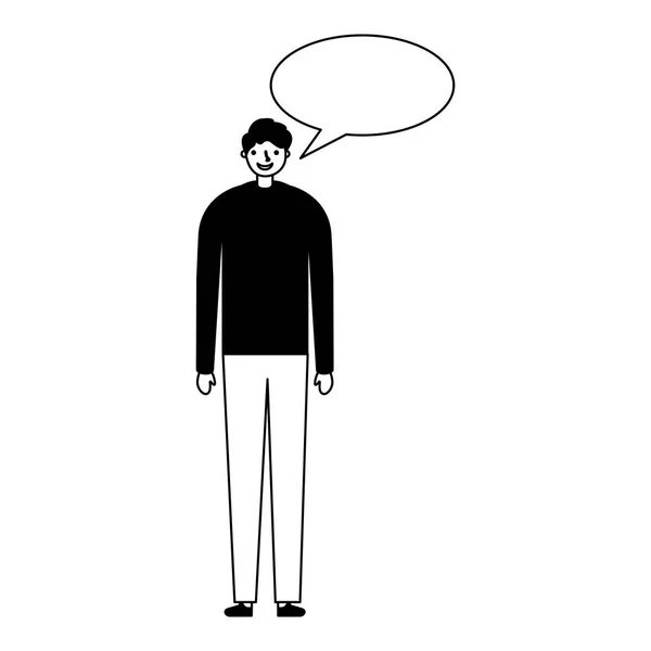 Personnage homme avec bulle de parole — Image vectorielle