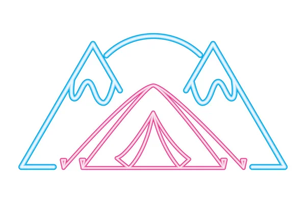 Camping neon  concept — 스톡 벡터