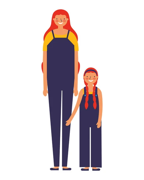 Familia madre e hija — Vector de stock