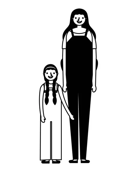 Сім'я мати і дочка — стоковий вектор