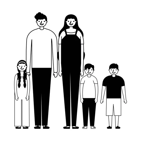 Сім'ї батьків і дітей разом — стоковий вектор