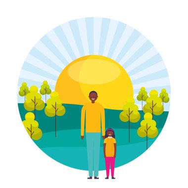 adam ve kızı peyzaj