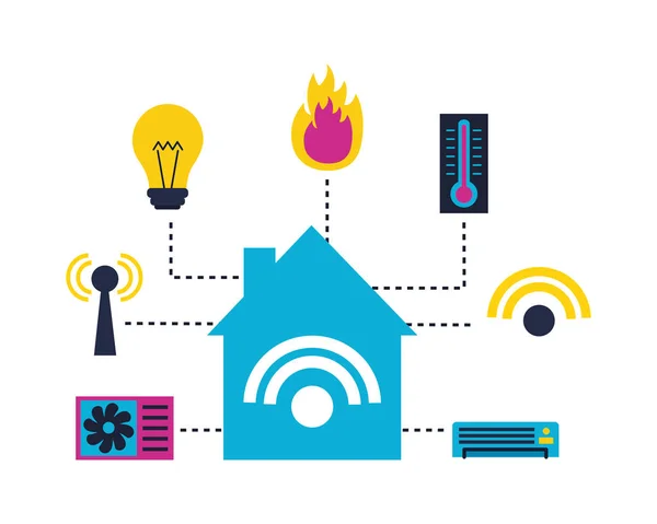 Casa inteligente relacionada — Archivo Imágenes Vectoriales