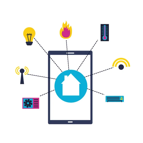 Casa inteligente relacionada — Vector de stock