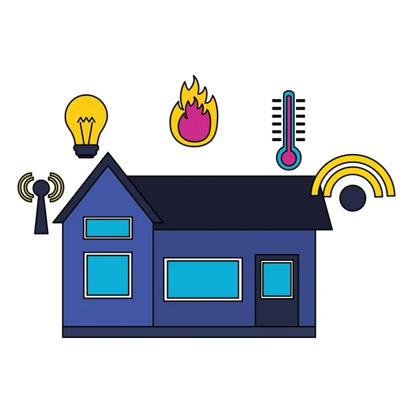 Casa inteligente relacionada — Archivo Imágenes Vectoriales