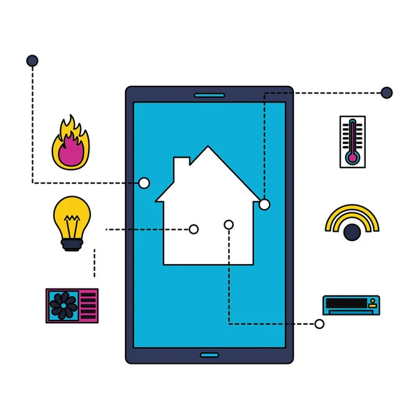 Casa inteligente relacionada — Vector de stock