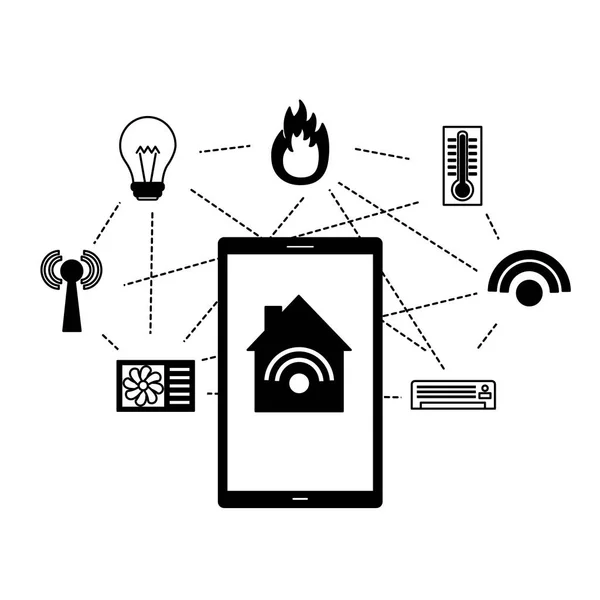 Casa inteligente relacionada — Vector de stock