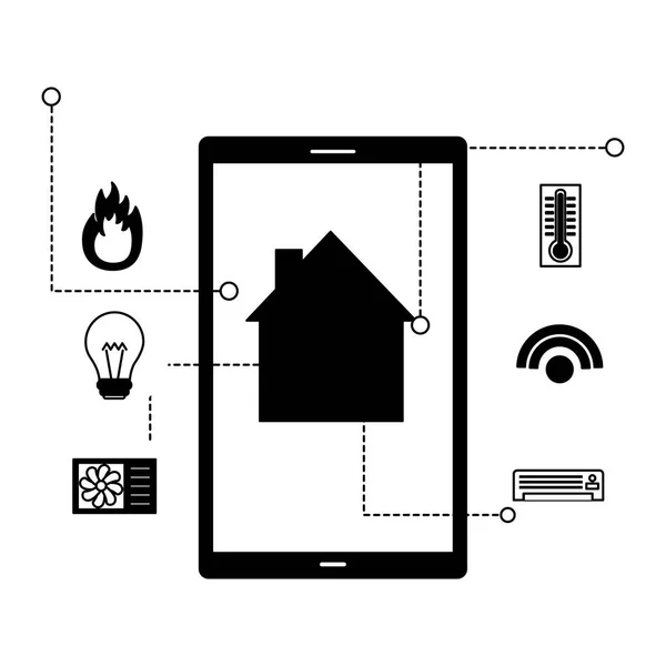 Casa inteligente relacionada — Vector de stock