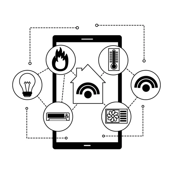 Casa inteligente relacionada — Vector de stock