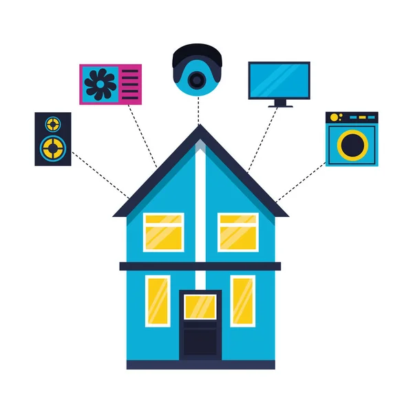 Casa inteligente relacionada — Archivo Imágenes Vectoriales