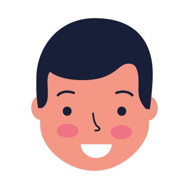 gülümseyen adam yüz çizgi film beyaz arka plan