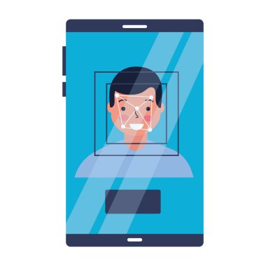 Adam yüz tarama biyometrik dijital teknoloji