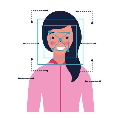 kadın yüz tarama işlemi