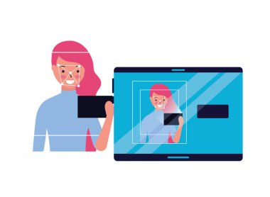 kadın yüz tarama işlemi Gadget'ı