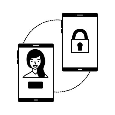 kadın yüz tarama cep telefonu güvenlik