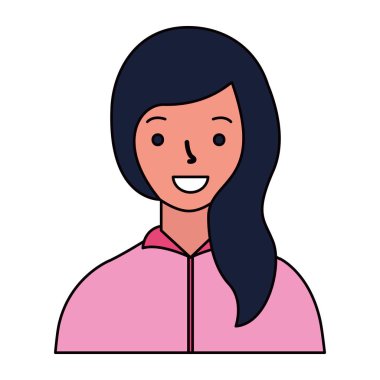 portre kadın karakter beyaz arka plan üzerinde