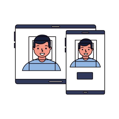 Adam yüz tarama biyometrik dijital teknoloji