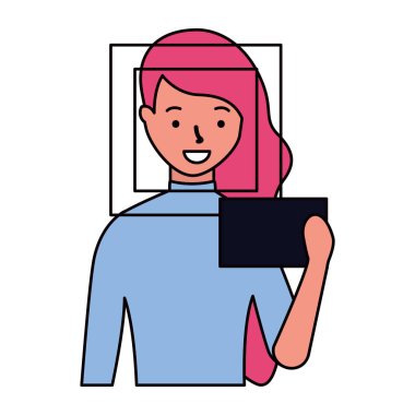 kadın yüz tarama işlemi Gadget'ı