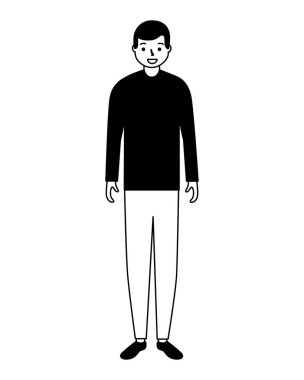 adam ayakta karakter beyaz arka plan