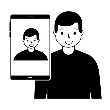 Adam yüz tarama biyometrik dijital teknoloji