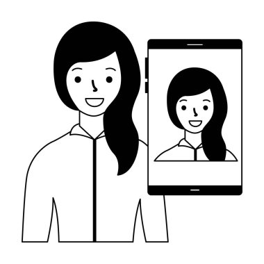 kadın smartphone tarama süreci tanımlama