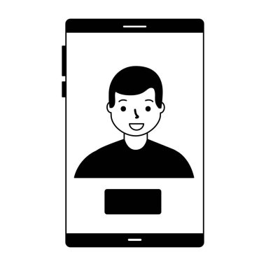 adam ekran mobil düğmesini