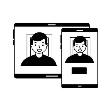 Adam yüz tarama biyometrik dijital teknoloji