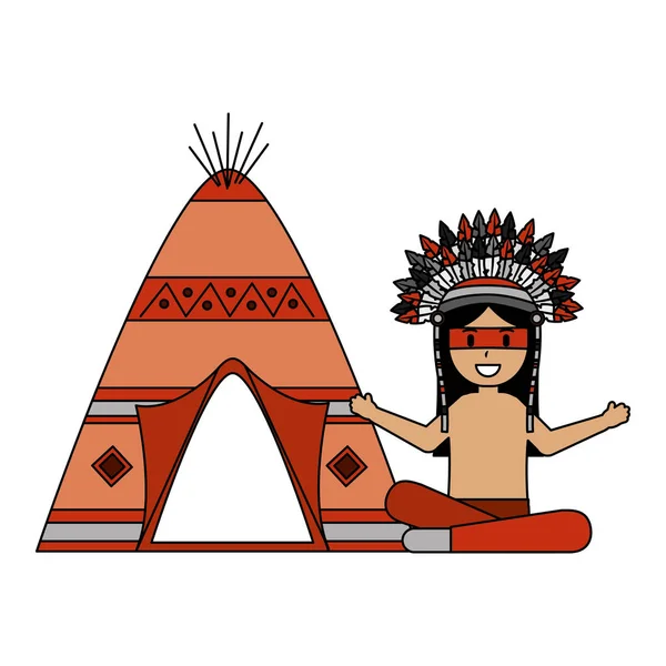 Αμερικανών ιθαγενών χαρακτήρα — Διανυσματικό Αρχείο