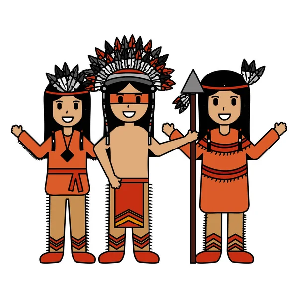 Personaggio dei nativi americani — Vettoriale Stock