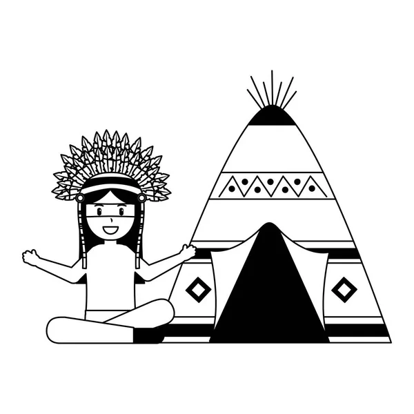 Caractère amérindien — Image vectorielle