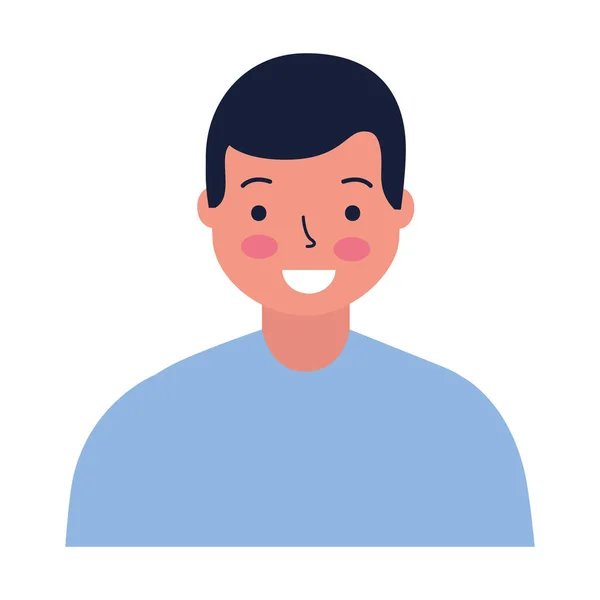 Retrato hombre carácter sobre fondo blanco — Vector de stock