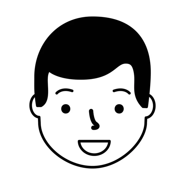 Sorridente cara de homem desenho animado fundo branco — Vetor de Stock