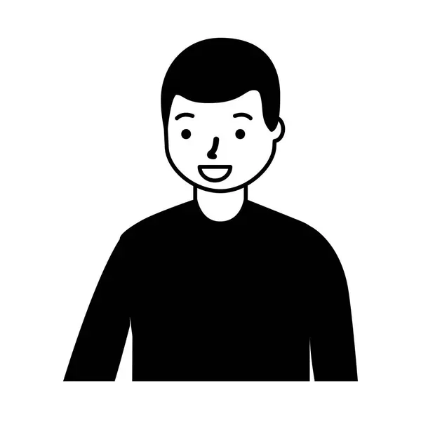 Porträt Mann Charakter auf weißem Hintergrund — Stockvektor