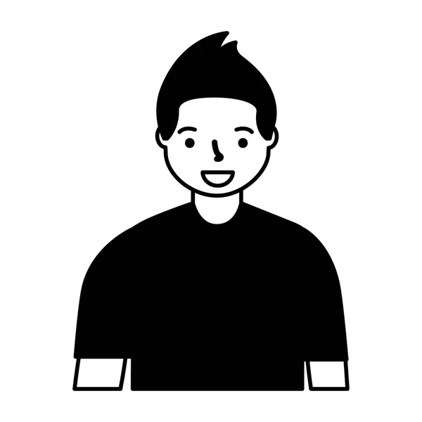 Portret man karakter op witte achtergrond — Stockvector