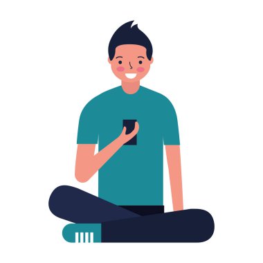 adam oturma telefon kullanarak