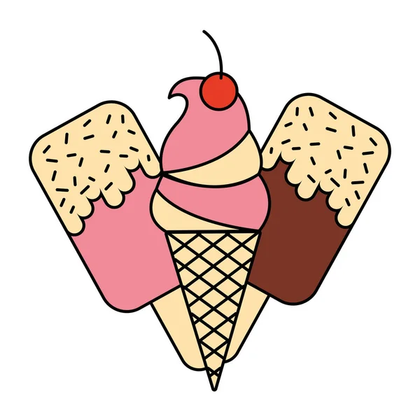 Ice cream cone popsicle — Stock vektor